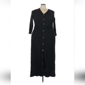 Lane Bryant Black Long Sleeve Sweater Dress with Tie Belt at Waist